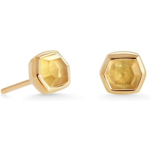 Kendra Scott Davie Stud Earrings, Fine Jewelry for Women(18K GOLD VERMEIL – LIGHT CITRINE)