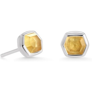 Kendra Scott Davie Stud Earrings, Fine Jewelry for Women(STERLING SILVER – LIGHT CITRINE)