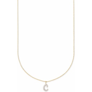 Kendra Scott Diamond Letter A-Z Pendant Necklace, Fine Jewelry For Women(LETTER C)