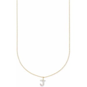 Kendra Scott Diamond Letter A-Z Pendant Necklace, Fine Jewelry For Women(LETTER J)