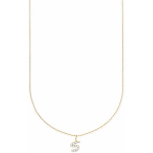Kendra Scott Diamond Letter A-Z Pendant Necklace, Fine Jewelry For Women(LETTER S)