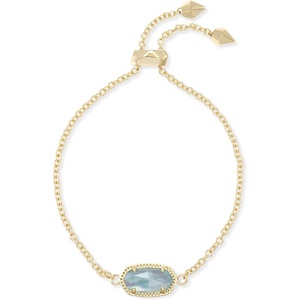 Kendra Scott Elaina Adjustable Chain Bracelet for Women, Fashion Jewelry, Gold-Plated(GOLD – LIGHT BLUE ILLUSION)