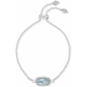 Kendra Scott Elaina Adjustable Chain Bracelet for Women, Fashion Jewelry, Gold-Plated(RHODIUM – LIGHT BLUE ILLUSION)