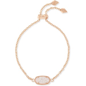 Kendra Scott Elaina Adjustable Chain Bracelet for Women, Fashion Jewelry, Gold-Plated(ROSE GOLD – IRIDESCENT DRUSY)