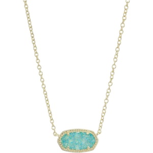 Kendra Scott Elisa Pendant Necklace for Women, Fashion Jewelry, 14k Gold-Plated(GOLD – BRIGHT AQUA DRUSY)