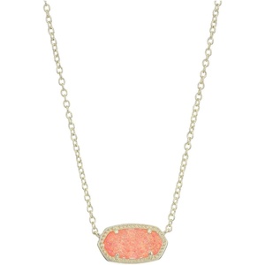 Kendra Scott Elisa Pendant Necklace for Women, Fashion Jewelry, 14k Gold-Plated(GOLD – CORAL DRUSY)