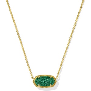 Kendra Scott Elisa Pendant Necklace for Women, Fashion Jewelry, 14k Gold-Plated(GOLD – EMERALD DRUSY)