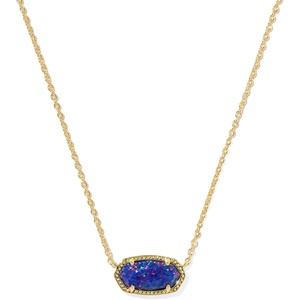 Kendra Scott Elisa Pendant Necklace for Women, Fashion Jewelry, 14k Gold-Plated(GOLD – INDIGO LAB GROWN OPAL)