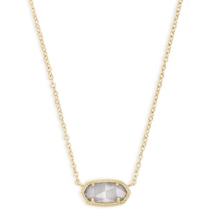 Kendra Scott Elisa Pendant Necklace for Women, Fashion Jewelry, 14k Gold-Plated(GOLD – SLATE CATS EYE)
