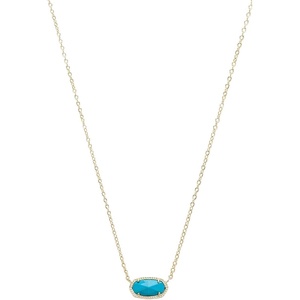 Kendra Scott Elisa Pendant Necklace for Women, Fashion Jewelry, 14k Gold-Plated(GOLD -TURQUOISE)