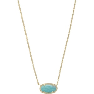Kendra Scott Elisa Pendant Necklace for Women, Fashion Jewelry, 14k Gold-Plated(Gold Turquoise-Variegated)