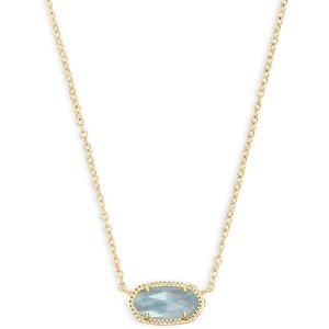 Kendra Scott Elisa Pendant Necklace for Women, Fashion Jewelry, 14k Gold-Plated(March/Gold/Light Blue Illusion)