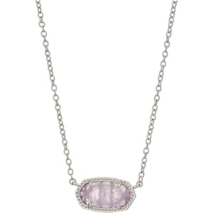 Kendra Scott Elisa Pendant Necklace for Women, Fashion Jewelry, 14k Gold-Plated(RHODIUM – PURPLE AMETHYST)