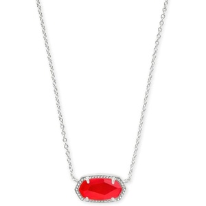 Kendra Scott Elisa Pendant Necklace for Women, Fashion Jewelry, 14k Gold-Plated(RHODIUM – RED ILLUSION)