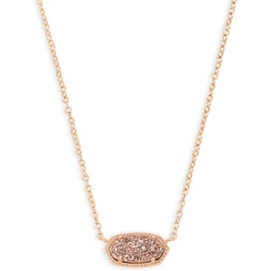 Kendra Scott Elisa Pendant Necklace for Women, Fashion Jewelry, 14k Gold-Plated(ROSE GOLD – ROSE GOLD DRUSY)