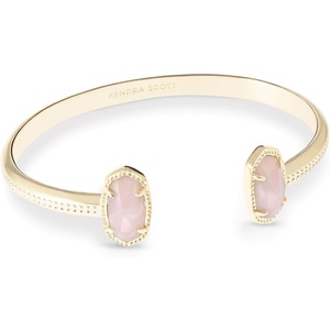 Kendra Scott Elton Cuff Bracelet for Women, Fashion Jewelry(GOLD – ROSE QUARTZ)