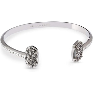 Kendra Scott Elton Cuff Bracelet for Women, Fashion Jewelry(RHODIUM – PLATINUM DRUSY)