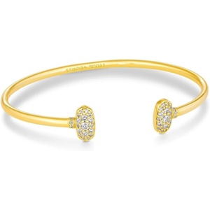 Kendra Scott Grayson Crystal Cuff Bracelet, Fashion Jewelry for Women(GOLD – WHITE CUBIC ZIRCONIA)