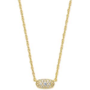 Kendra Scott Grayson Crystal Pendant Necklace, Fashion Jewelry for Women(GOLD – WHITE CUBIC ZIRCONIA)