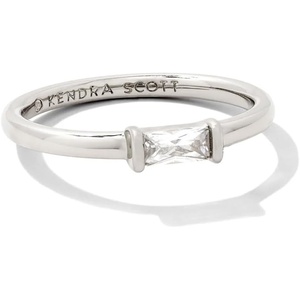 Kendra Scott Juliette Band Ring, Fashion Jewelry for Women(RHODIUM – WHITE CRYSTAL)
