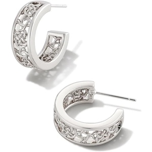Kendra Scott Kelly Huggie Earring, Fashion Jewelry for Women(RHODIUM)