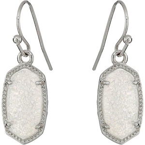 Kendra Scott Lee Drop Earrings for Women(Rhodium/Iridescent Drusy)