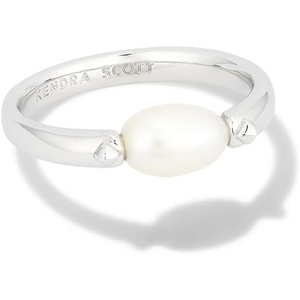 Kendra Scott Leighton Pearl Band Ring(RHODIUM – WHITE PEARL)