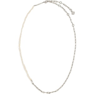 Kendra Scott Markie Half Chain Necklace, Fashion Jewelry for Women(RHODIUM-FRESHWATER CULTURED PEARL)