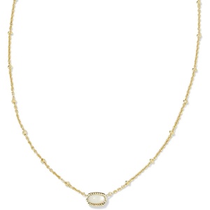Kendra Scott Mini Elisa 14k Gold-Plated Satellite Short Pendant Necklace, Fashion Jewelry for Women(GOLD – IVORY MOTHER OF PEARL)