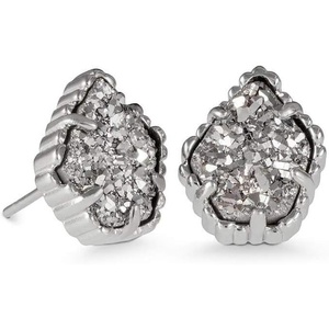 Kendra Scott Tessa Stud Earrings for Women, Fashion Jewelry(Rhodium Platinum Drusy)