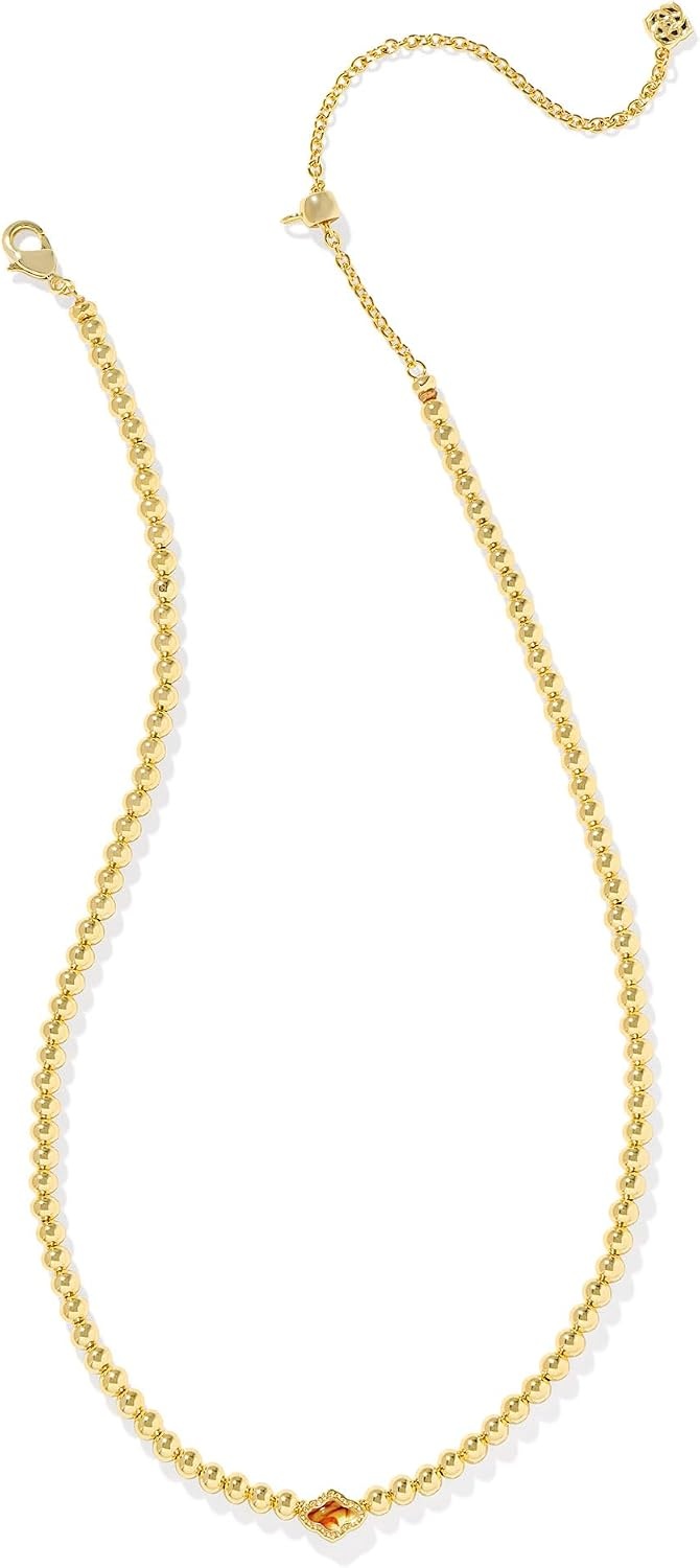 image:imageKendra Scott Abbie Beaded Necklace Fashion Jewelry for WomenGOLD MARBLED AMBER ILLUSION