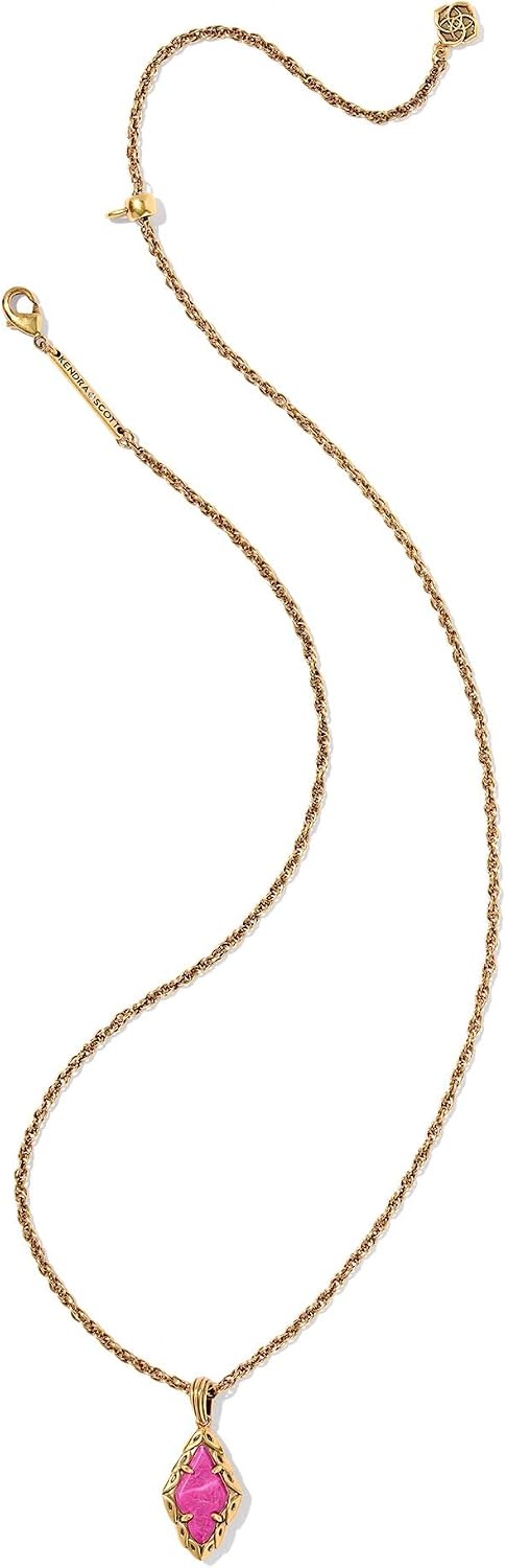 image:imageKendra Scott Adeline Short Pendant Necklace Fashion Jewelry for WomenDARK FUCHSIA VARIEGATED MAGNESITE