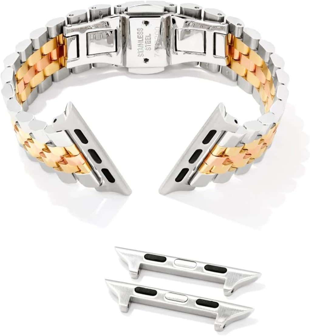 image:imageKendra Scott Alex 5 Link Watch Bands Compatible with Apple Watch Series 18 and Samsung Galaxy WatchGold Silver Rose Gold Stainless Steel