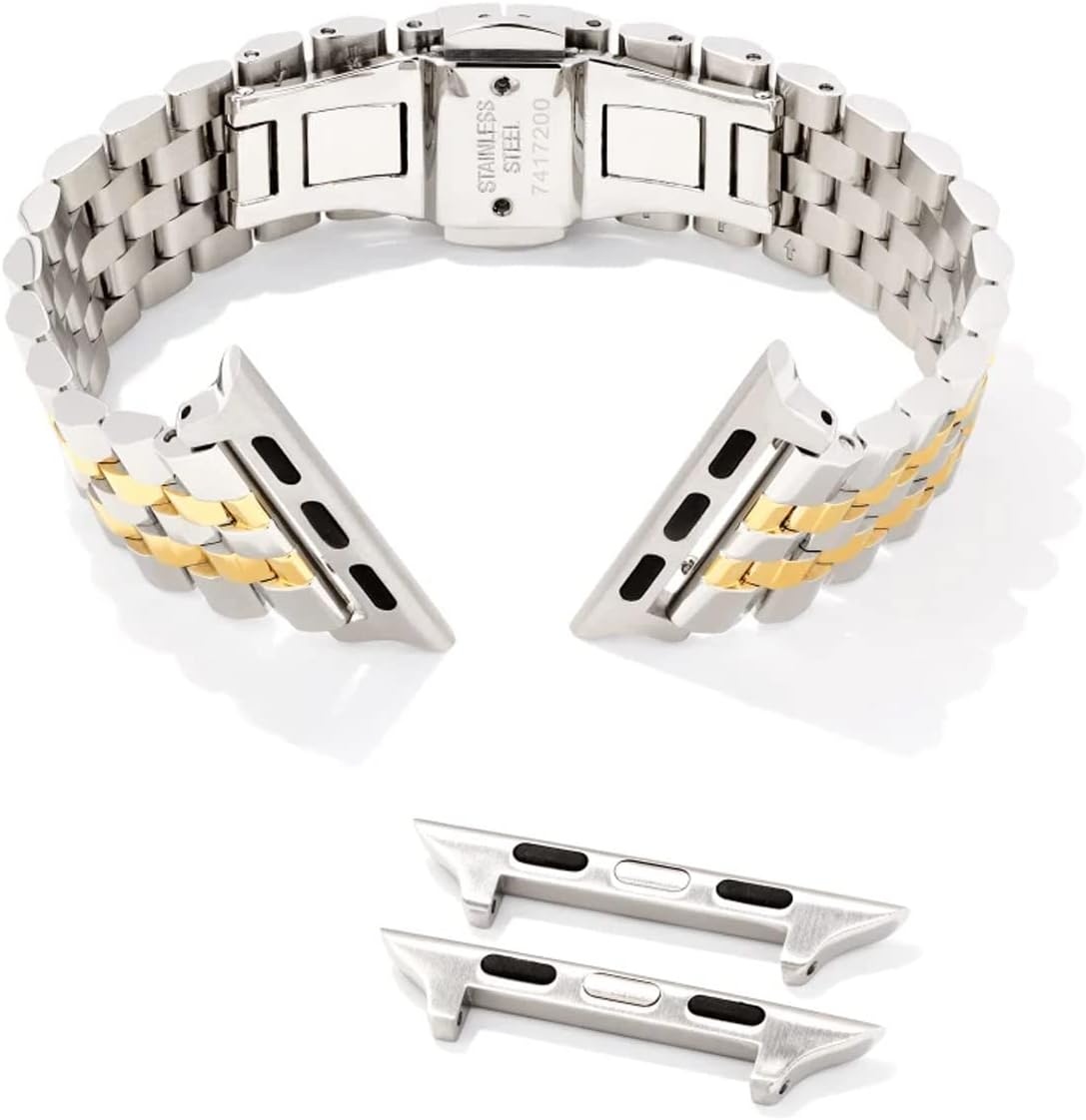 image:imageKendra Scott Alex 5 Link Watch Bands Compatible with Apple Watch Series 18 and Samsung Galaxy WatchGold Silver Stainless Steel