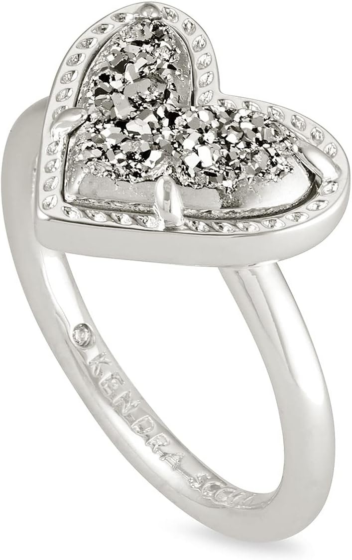 image:imageKendra Scott Ari Heart Band Ring Fashion Jewelry for WomenRHODIUM PLATINUM DRUSY