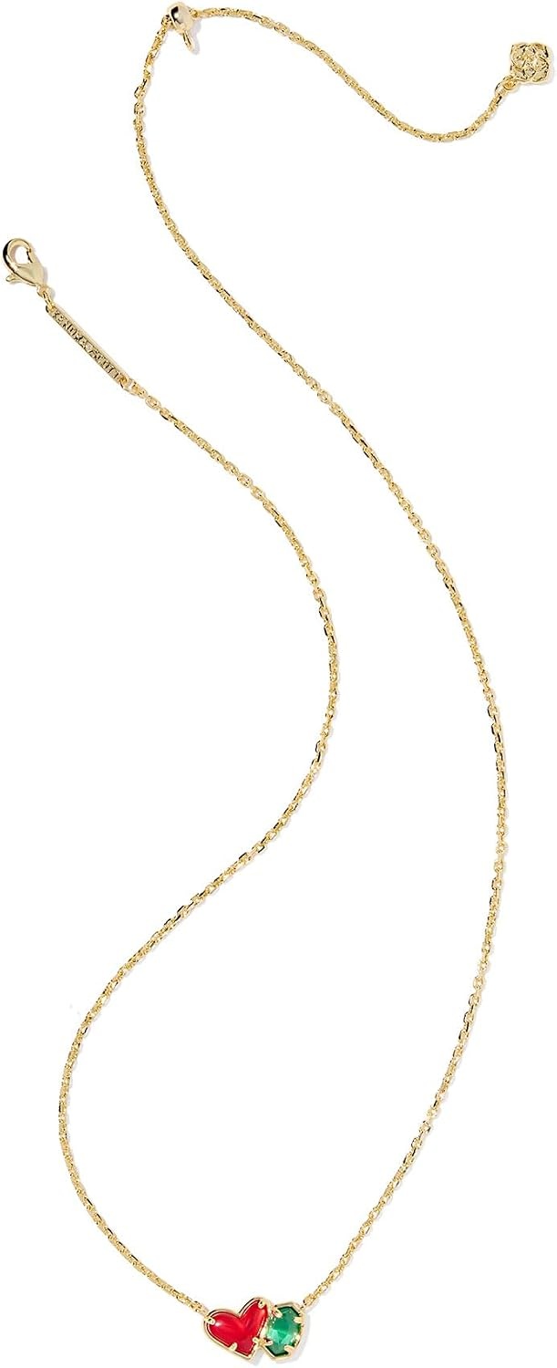 image:imageKendra Scott Ari Heart Emilie Pendant Necklace Fashion Jewelry for WomenGOLD RED ILLUSION AND EMERALD CATS EYE