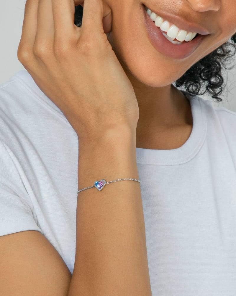 image:imageKendra Scott Ari Heart Link Chain Bracelet for Women Fashion JewelryRHODIUM IVORY MOTHER OF PEARL