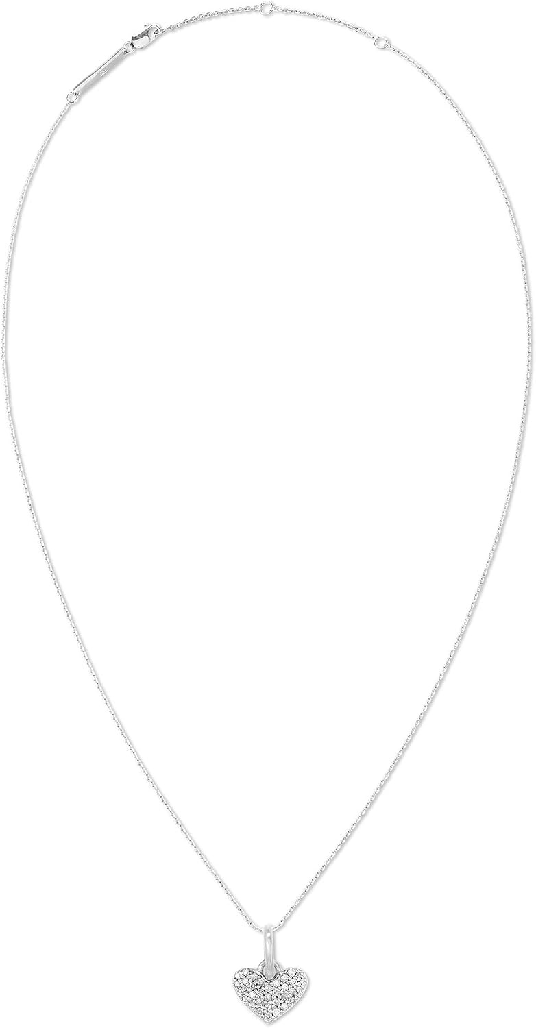 image:imageKendra Scott Ari Pave Heart Sterling Silver Charm Necklace in White Diamond Fine Jewelry for Women