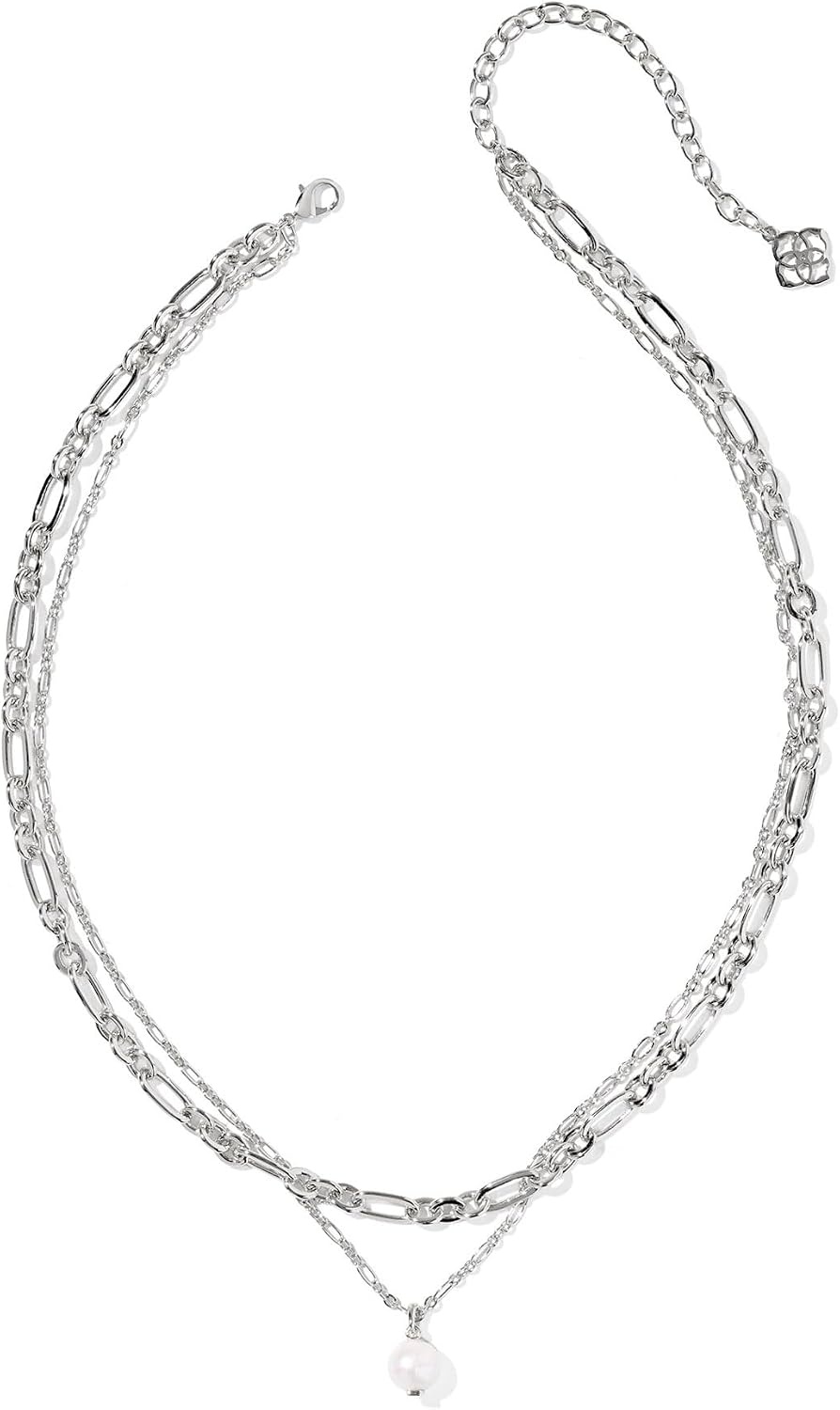image:imageKendra Scott Ashton Multi Strand Necklace RhodiumPlated Brass Fashion Jewelry for Women Freshwater Cultured Pearl