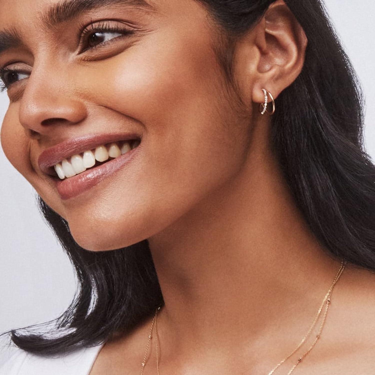 image:imageKendra Scott Astrid Split Hoop Earring 14k Yellow Gold White Diamond