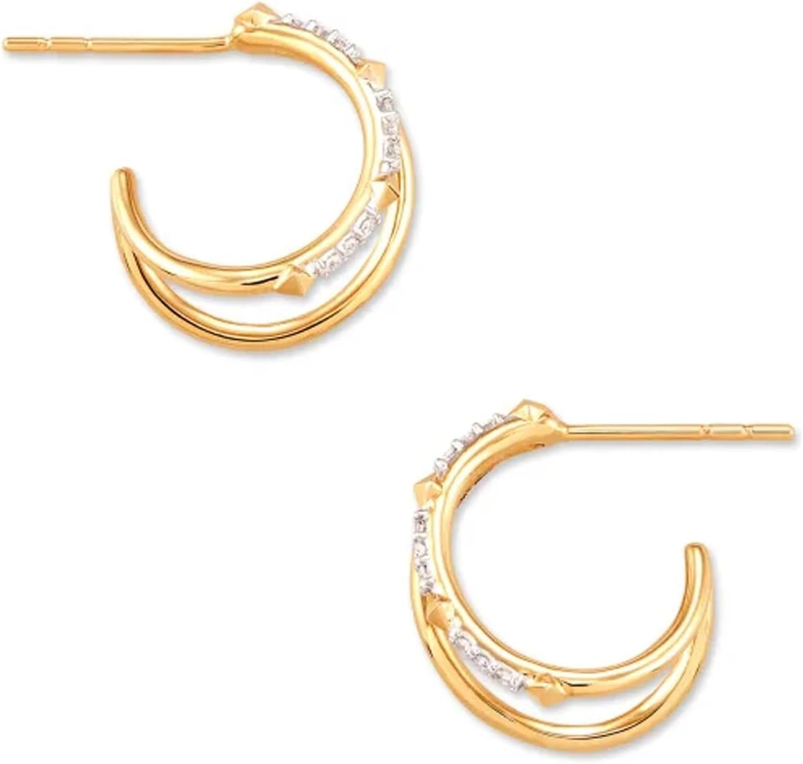 image:imageKendra Scott Astrid Split Hoop Earring 14k Yellow Gold White Diamond
