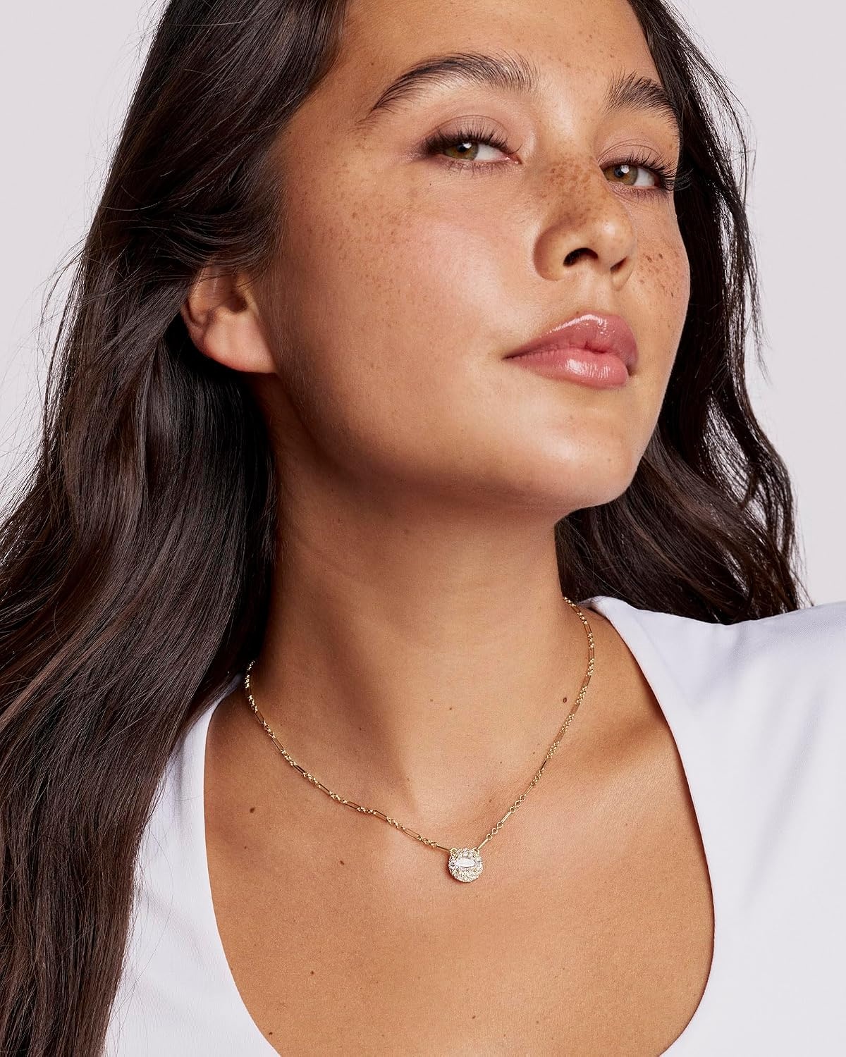image:imageKendra Scott Bella Short Pendant Necklace Fashion Jewelry for WomenGOLD WHITE CZ
