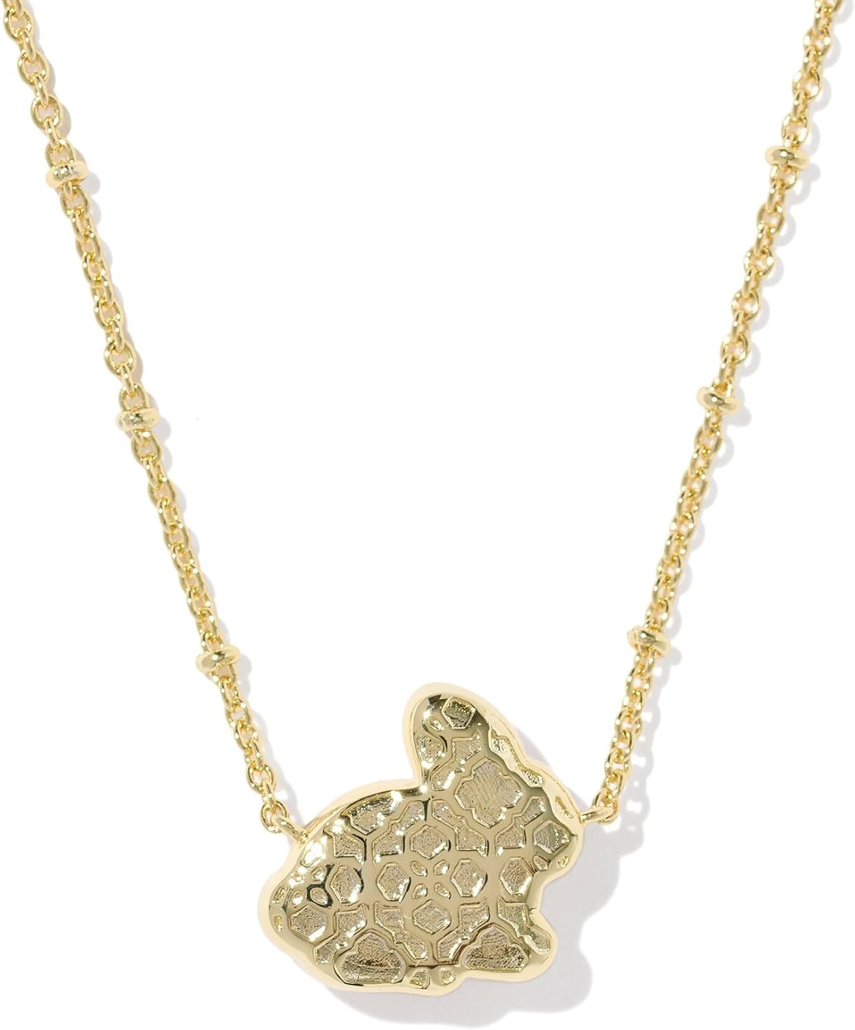 image:imageKendra Scott Bunny Short Pendant Necklace Fashion Jewelry for WomenGOLDMATTE LIGHT BLUE DICHROIC GLASS
