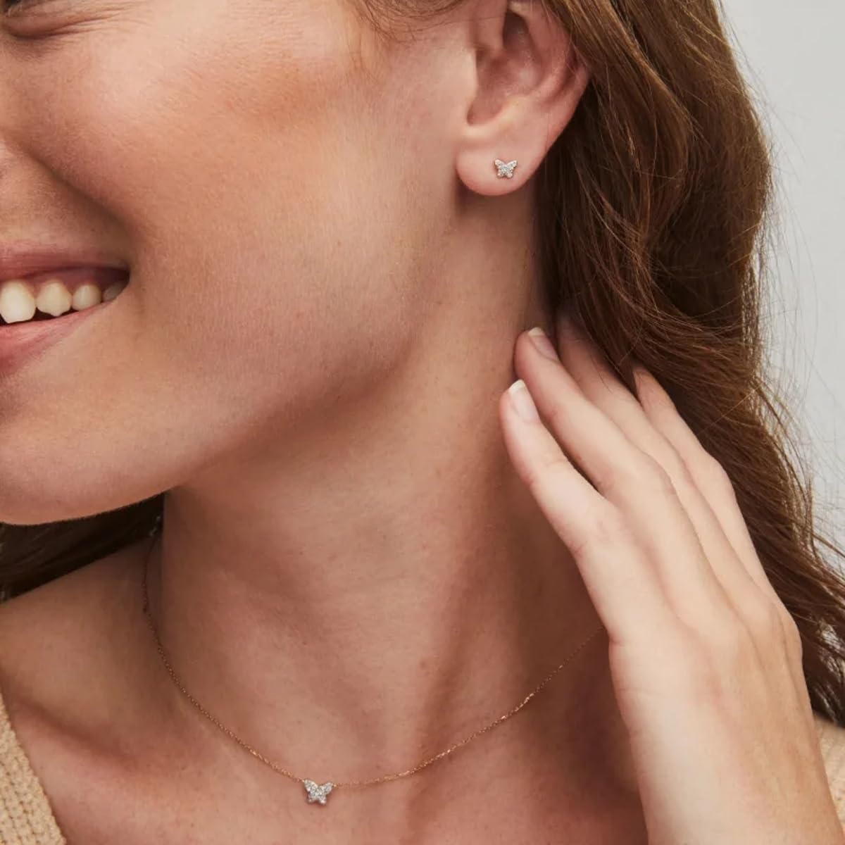 image:imageKendra Scott Butterfly 14k Yellow Gold Necklace in White Diamond Fine Jewelry for Women