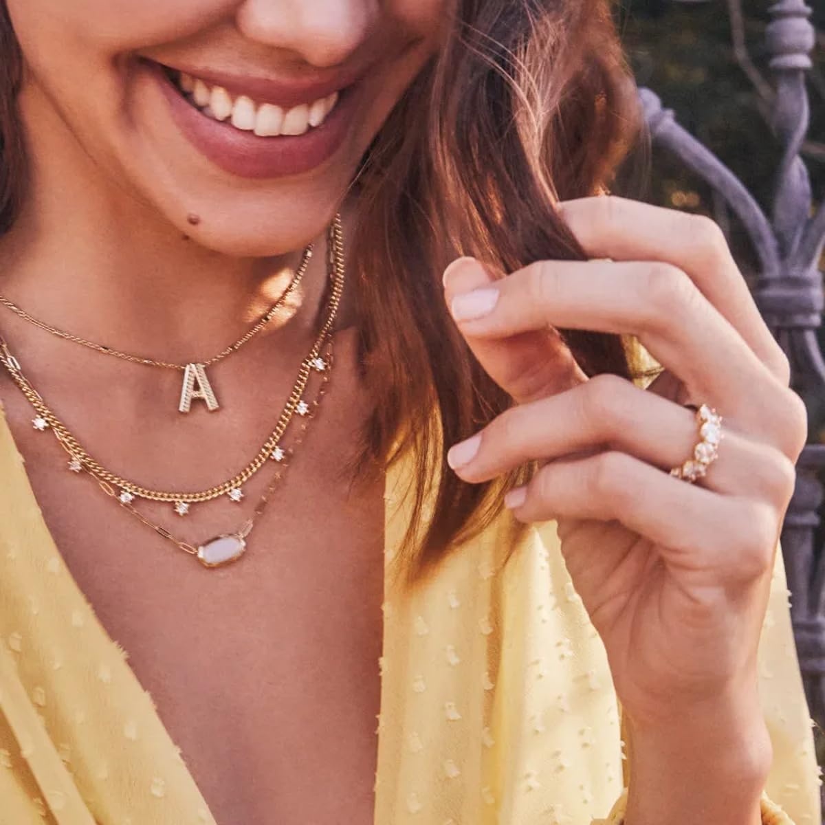 image:imageKendra Scott Cailin 14k Crystal Band Ring Fashion Jewelry For WomenGOLD METAL WHITE CUBIC ZIRCONIA