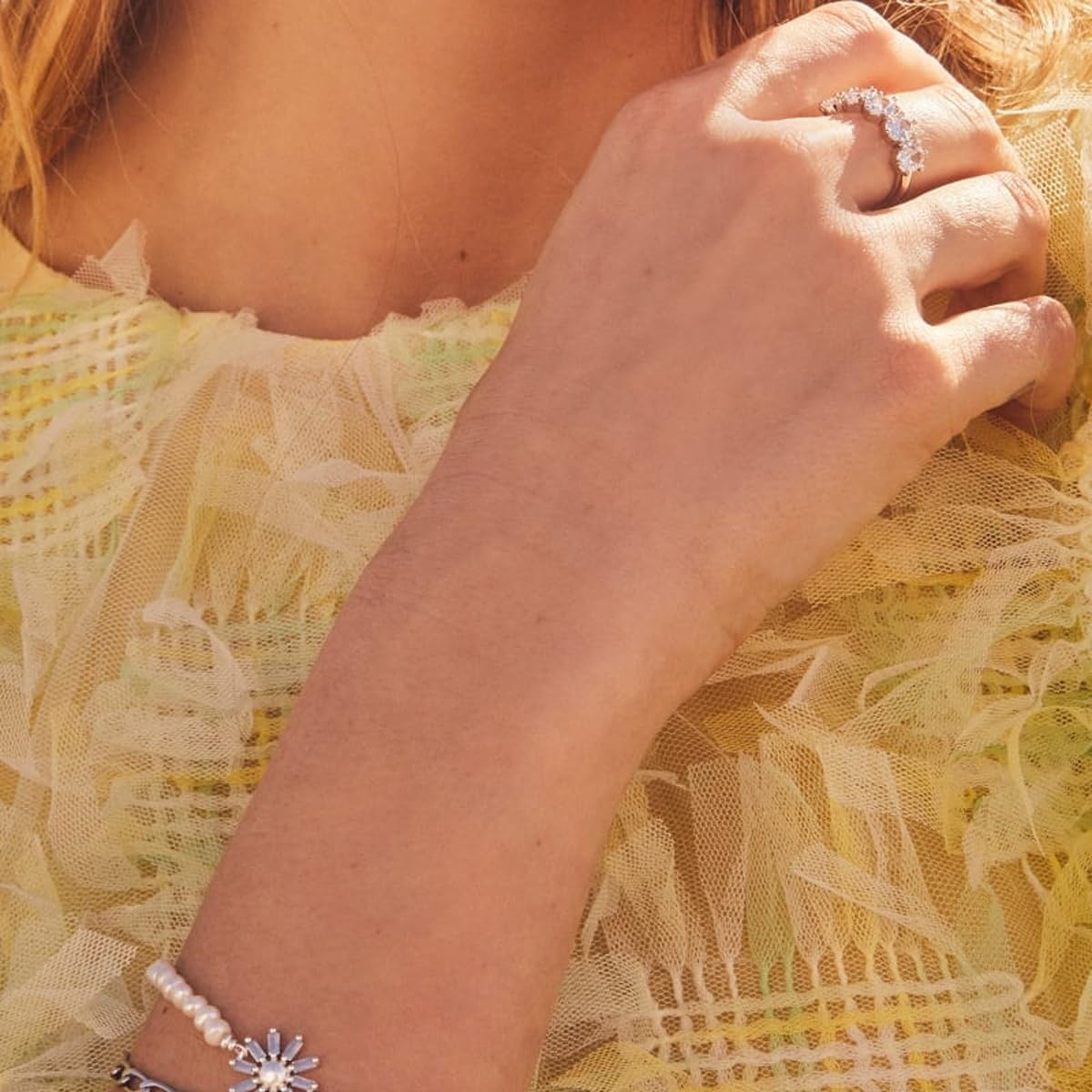 image:imageKendra Scott Cailin 14k Crystal Band Ring Fashion Jewelry For WomenRHODIUM METAL WHITE CUBIC ZIRCONIA