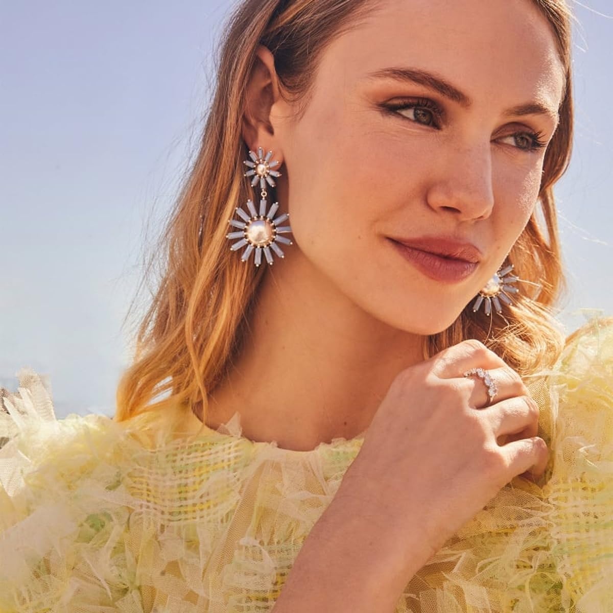 image:imageKendra Scott Cailin 14k Crystal Band Ring Fashion Jewelry For WomenRHODIUM METAL WHITE CUBIC ZIRCONIA