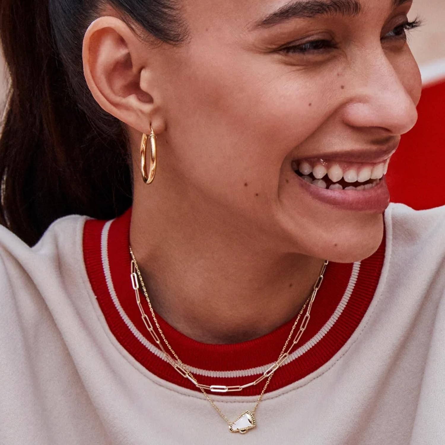 image:imageKendra Scott Cheer Short Pendant Necklace Fashion Jewelry for WomenGOLD WHITE MOTHER OF PEARL
