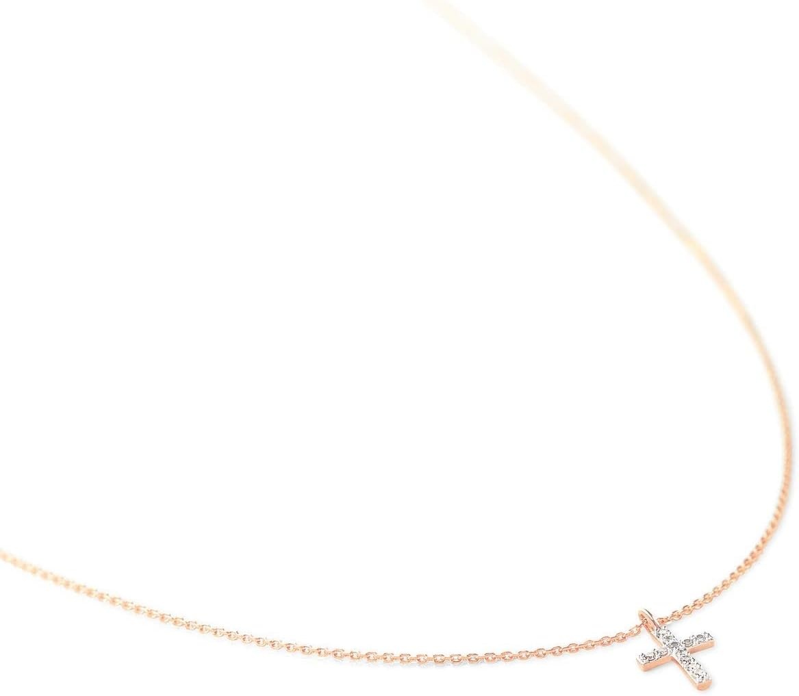 image:imageKendra Scott Cross Necklace in 14k Rose Gold Fine Jewelry for Women White Diamond