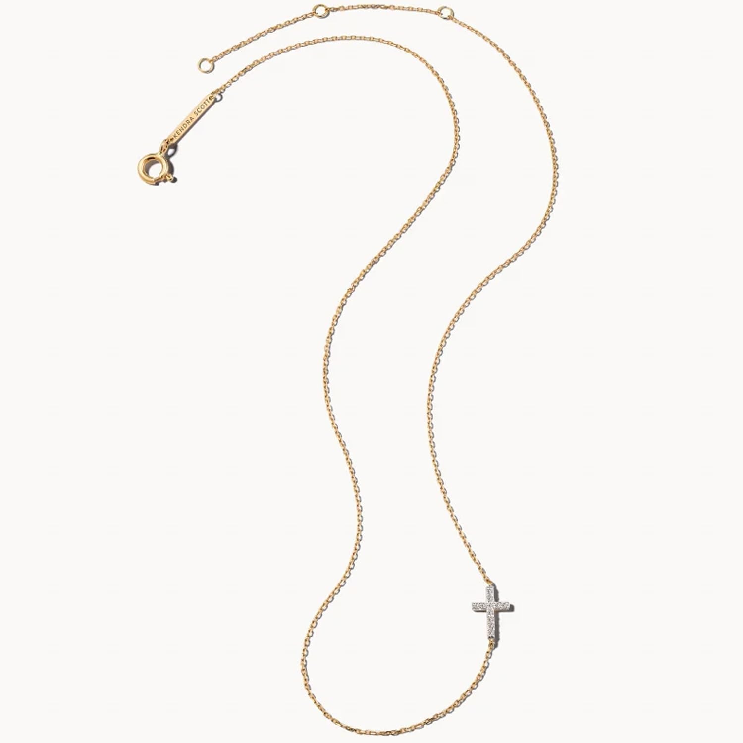 image:imageKendra Scott Cross Strand Necklace 18k Yellow Gold White Diamond